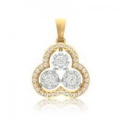 Beautifully Crafted Diamond Pendant Set with Matching Earrings in 18k gold with Certified Diamonds - PDD10104W